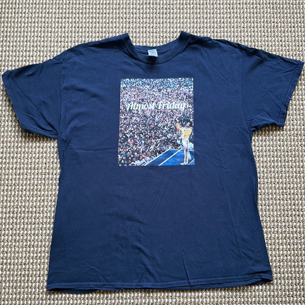 “Almost Friday” Navy Blue T-shirt. Size XL. Men’s.
